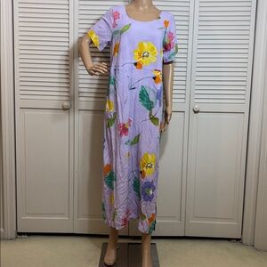 NWT Jam's World Floral Midi Shift Dress Water Flower Print Large